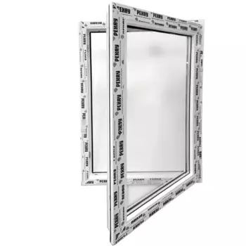 Пластиковое окно ПВХ Рехау Blitz 60 одностворчатое 107x70 см (ВхШ) однокамерный стеклопакет белый (с двух сторон)