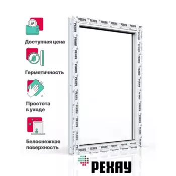 Пластиковое окно ПВХ Рехау Blitz 60 одностворчатое 87x60 см (ВхШ) однокамерный стеклопакет белый (с двух сторон)