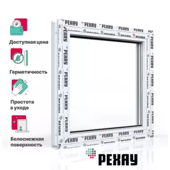 Пластиковое окно ПВХ Рехау Blitz 60 одностворчатое 53x41 см (ВхШ) однокамерный стеклопакет белый (с двух сторон)