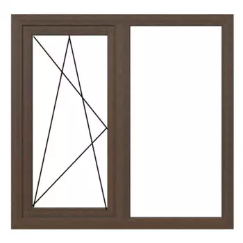 Пластиковое окно ПВХ Rehau двустворчатое 1200x1000 мм (ВхШ) трехкамерный стеклопакет белый/дуб