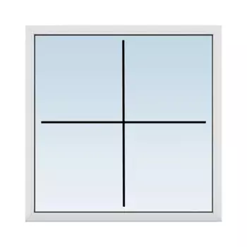 Пластиковое окно ПВХ Rehau глухое 430x400 мм (ВxШ) однокамерный стеклопакет цвет белый (с двух сторон)