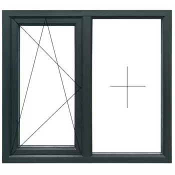 Пластиковое окно ПВХ Rehau одностворчатое 1200x1200 мм (ВхШ) двухкамерный стеклопакет белый/антрацит