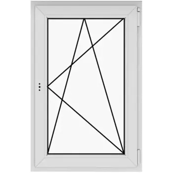 Пластиковое окно ПВХ Rehau одностворчатое 1200x600 мм (ВxШ) однокамерный стеклопакет цвет антрацит/белый