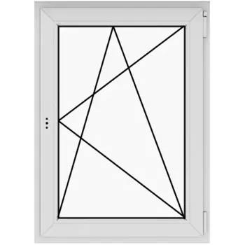 Пластиковое окно ПВХ Rehau одностворчатое 1200x800 мм (ВxШ) однокамерный стеклопакет цвет антрацит/белый