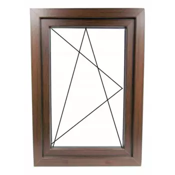 Пластиковое окно ПВХ Rehau одностворчатое 1300x800 мм (ВхШ) правое трехкамерный стеклопакет белый/дуб