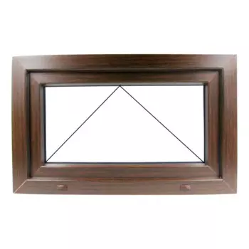 Пластиковое окно ПВХ Rehau одностворчатое 500x700 мм (ВхШ) фрамуга трехкамерный стеклопакет белый/дуб