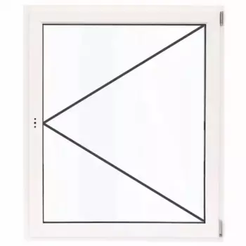 Пластиковое окно ПВХ Rehau одностворчатое 560x410 мм (ВхШ) правое однокамерный стеклопакет белый (с двух сторон)