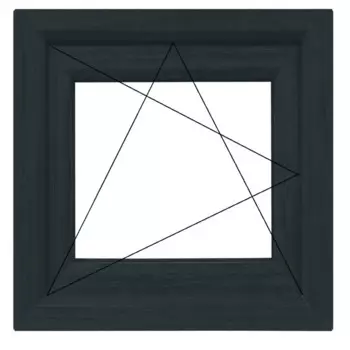 Пластиковое окно ПВХ Rehau одностворчатое 600x600 мм (ВхШ) двухкамерный стеклопакет белый/антрацит