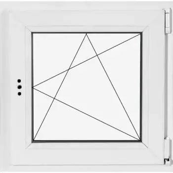 Пластиковое окно ПВХ Rehau одностворчатое 600x600 мм (ВхШ) правое трехкамерный стеклопакет белый/антрацит