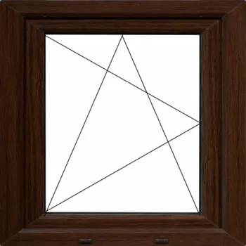 Пластиковое окно ПВХ Rehau одностворчатое 600x600 мм (ВхШ) правое трехкамерный стеклопакет белый/дуб