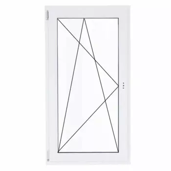 Пластиковое окно ПВХ Rehau одностворчатое 900x600 мм (ВхШ) левое однокамерный стеклопакет белый (с двух сторон)