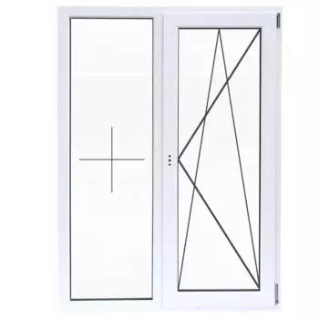 Пластиковое окно ПВХ VEKA двустворчатое 120x100 мм (ВxШ) однокамерный стеклопакет цвет белый/серый антрацит