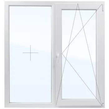 Пластиковое окно ПВХ VEKA одностворчатое 1400x1300 мм (ВxШ) двуxкамерный стеклопакет белый (с двух сторон)