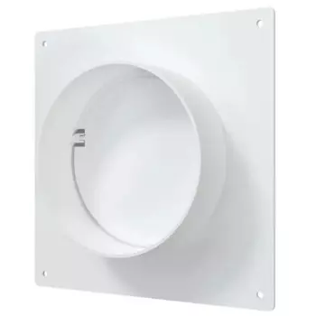 Пластина настенная с обратным клапаном для круглых воздуховодов Fonet D100 мм пластик