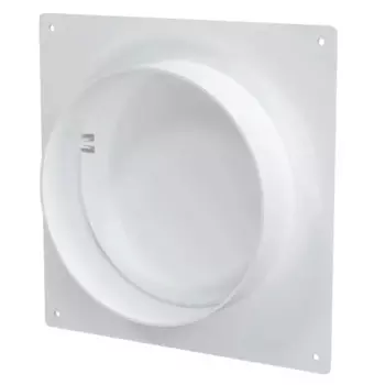 Пластина настенная с обратным клапаном для круглых воздуховодов Fonet D125 мм пластик