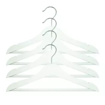 Плечики детские Spaceo 30.5 см дерево/сталь цвет белый 4 шт