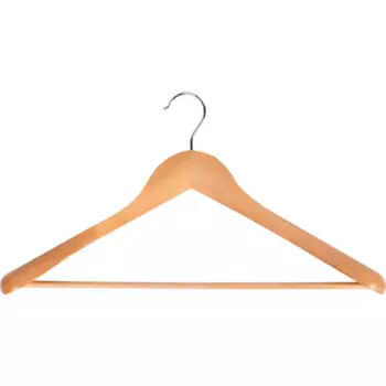 Плечики широкие Spaceo 45 см дерево/сталь цвет натуральное дерево