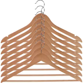 Плечики Spaceo 44.5 см дерево/сталь цвет натуральный 8 шт