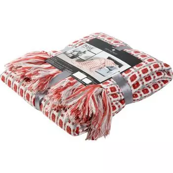 Плед 125х150 см, акрил, цвет красный