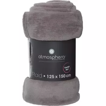 Плед 125х150 см фланель цвет серый