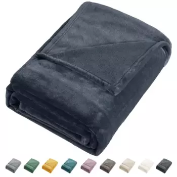 Плед Inspire Flandria 200x220 см микрофибра цвет черно-синий Ink 1