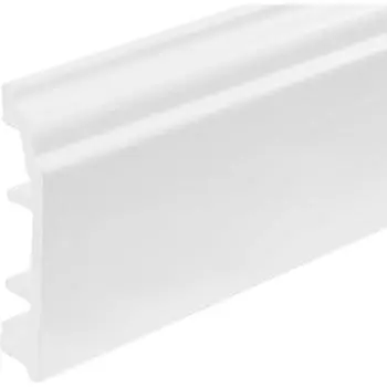 Плинтус напольный вспененный ПВХ под покраску 8 см 2.5 м цвет белый