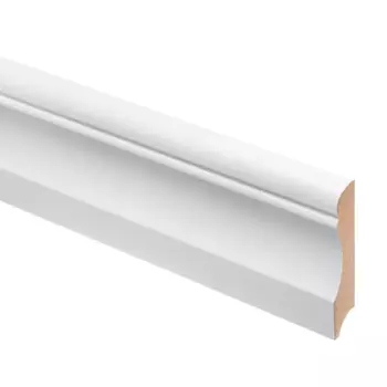 Плинтус под покраску МДФ 16x80x2400 мм белый