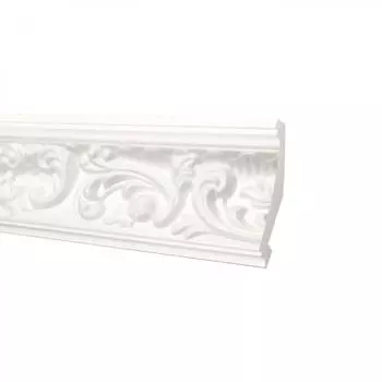 Плинтус потолочный C637/77 200х7.9 см цвет белый