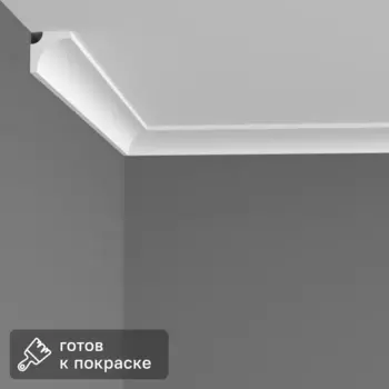 Плинтус потолочный полистирол белый 15x15x2000 мм