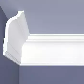 Плинтус потолочный полистирол под светодиодную ленту Bello Deco С 14/130 белый 60x130x2000 мм