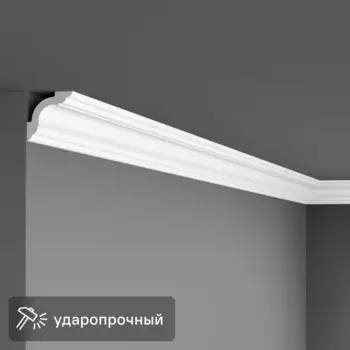 Плинтус потолочный полистирол ударопрочный для натяжного потолка Inspire Tradition 3 белый 52x52x2000 мм