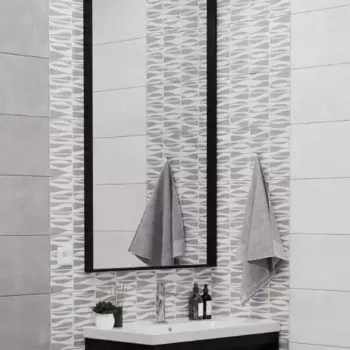 Плитка настенная Axima Лилль 25x50 см 1.25 м матовая цвет белый серый узор