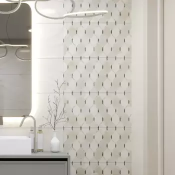 Плитка настенная Azori Astra Arabesco 31.5x63 см 1.59 м матовая цвет кремовый мрамор