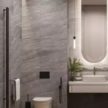 Плитка настенная Gracia Ceramica Fog 25x60 см 1.2 м матовая с sugar эффектом цвет темно-серый