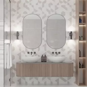 Плитка настенная Керамин Астория 3Д тип 2 40x27.5 см 1.65 м глянцевая цвет бежево-белый