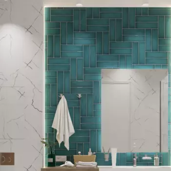 Плитка настенная Керамин Хейз 2 27.5x7.7 см 0.55 м глянцевая цвет сине-зеленый