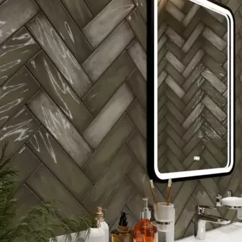 Плитка настенная Керамин Хейз 4 27.5x7.7 см 0.55 м глянцевая цвет зеленый