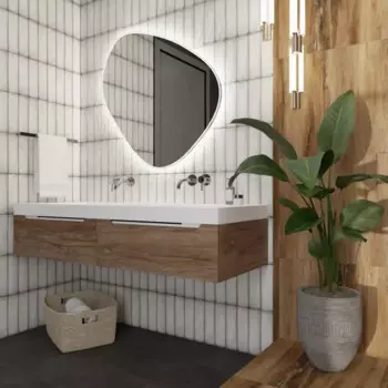 Плитка настенная Керамин Хейз 7.7x27.5 см 0.55 м глянцевая цвет светло-серый