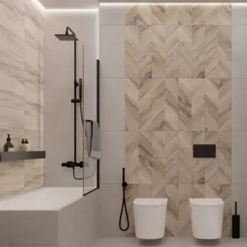 Плитка настенная Керамин Студио 60x30 см 1.98 м матовая цвет бежево-серый 3D