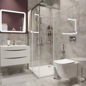 Плитка настенная Керамин Талисман 60x30 см 1.98 м глянцевая цвет серый