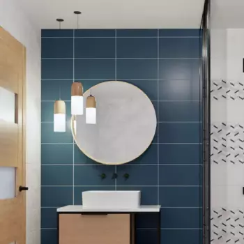 Плитка настенная Kreaforta Mersey Mono 20x40 см 1.2 м матовый цвет синий