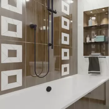 Плитка настенная Нефрит-Керамика Луксор 30x60 см 1.8 м глянцевая цвет коричневый мрамор