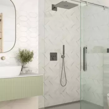 Плитка настенная Шахтинская Плитка Восток 02 25x40 см 1.4 м глянцевая цвет белый мрамор рисунок