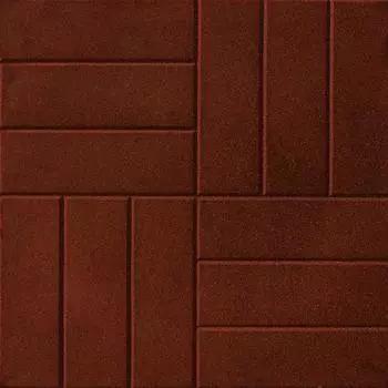 Плитка резиновая 500х500х30 паркет цвет терракот