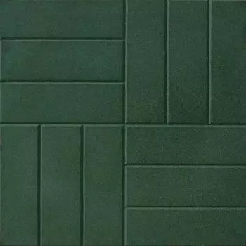 Плитка резиновая 500х500х30 паркет зеленый