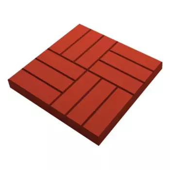 Плитка тротуарная 12 кирпичей 500x500x50 мм цвет красный