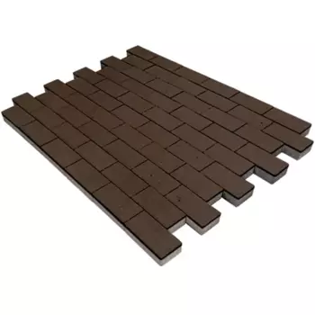 Плитка тротуарная прямоугольная Лайн 200x100x40 мм коричневый