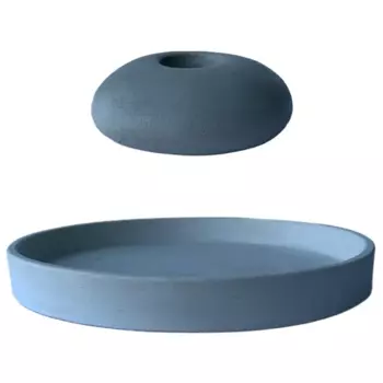 Поднос с подсвечником Podari №2 серый 5.3 см