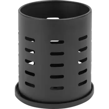 Подставка для столовых приборов 12x13.5x12 см пластик цвет черный