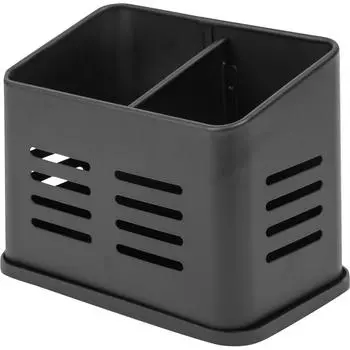 Подставка для столовых приборов 15.8x9x13 см сталь цвет чёрный